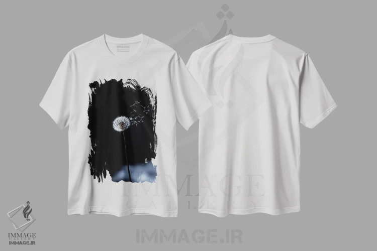 تیشرت سفید طرح دار – تیشرت هنری ,تنها یک وزش باد اثر مارکو کارماسی فروشگاه ایماژ