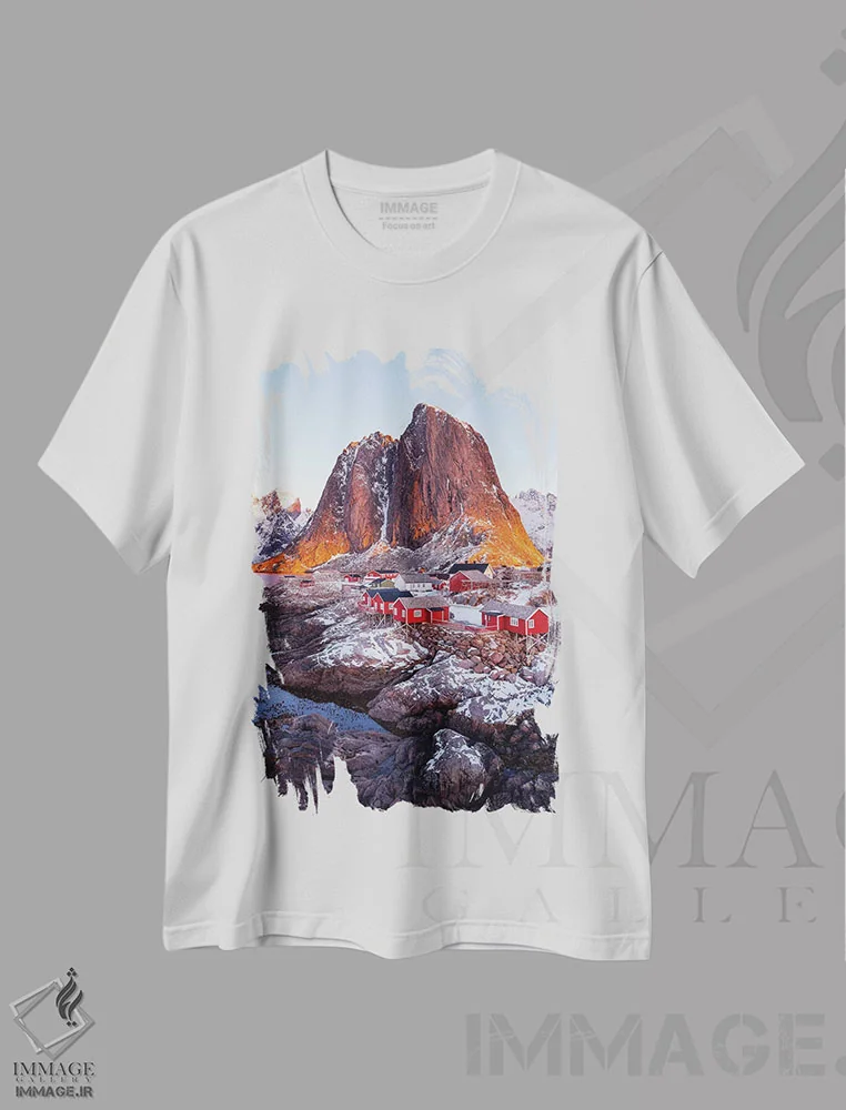 تیشرت سفید طرح دار – تیشرت منظره ,همنوی اثر مارکو کارماسی فروشگاه ایماژ