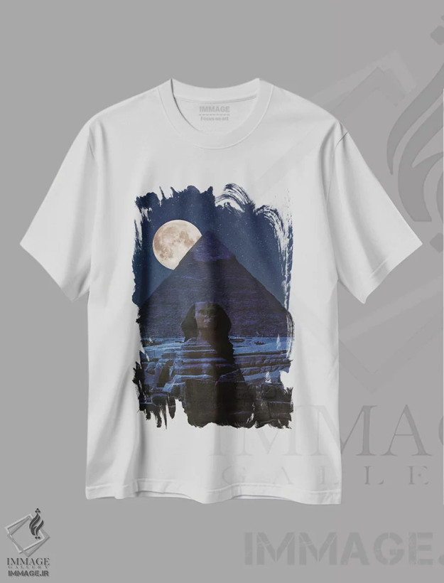 تیشرت سفید طرح دار – تیشرت تاریخی ,سوی تاریک هرم اثر مارکو کارماسی فروشگاه ایماژ