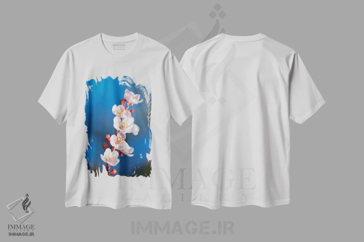 تیشرت سفید طرح دار – تیشرت طبیعت ,بهار ساکورا اثر مارکو کارماسی فروشگاه ایماژ
