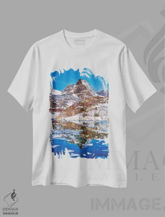 تیشرت سفید طرح دار – تیشرت طبیعت ,انعکاس های خاص اثر مارکو کارماسی immage.ir
