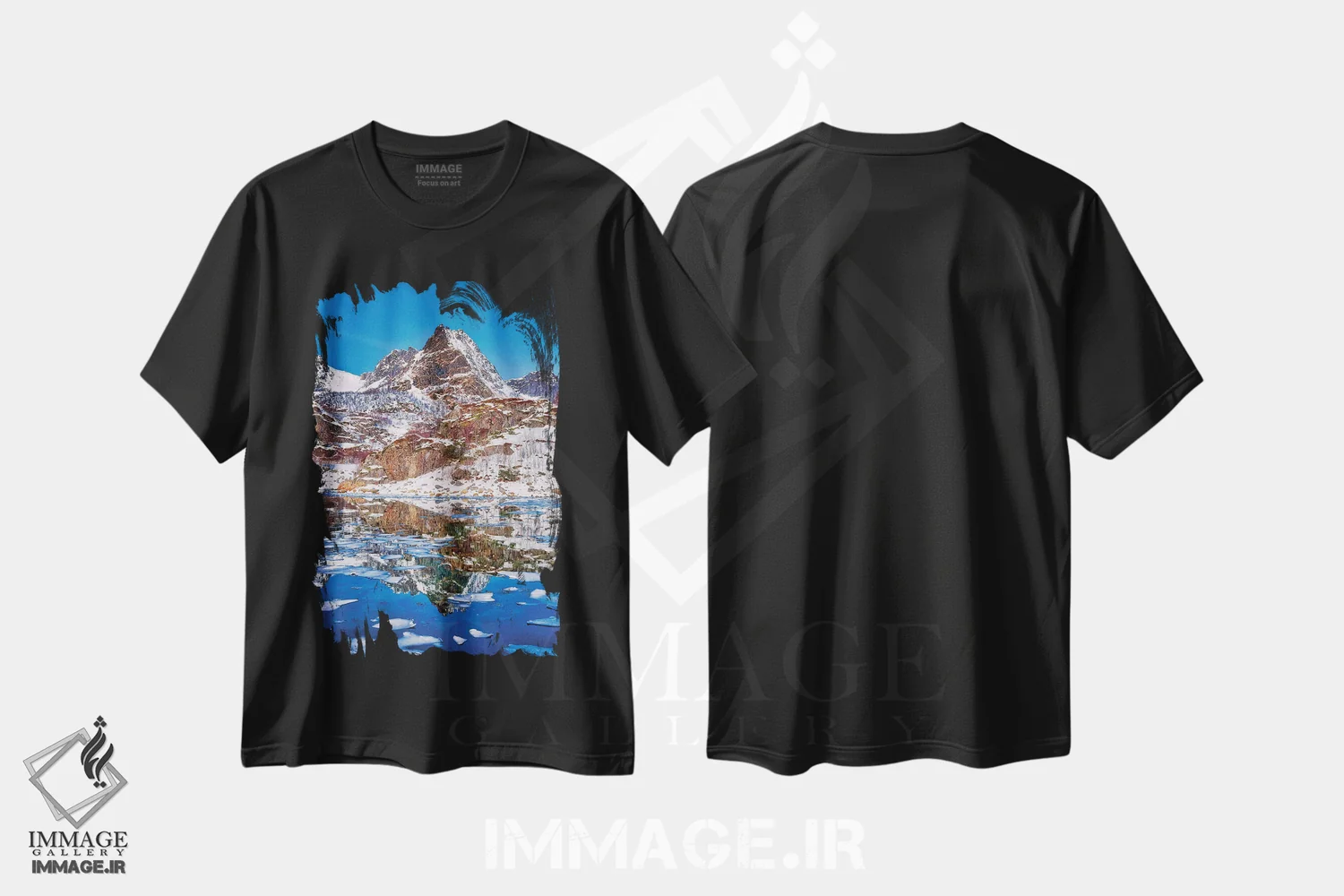 تیشرت مشکی طرح دار – تیشرت طبیعت ,انعکاس های خاص اثر مارکو کارماسی فروشگاه ایماژ