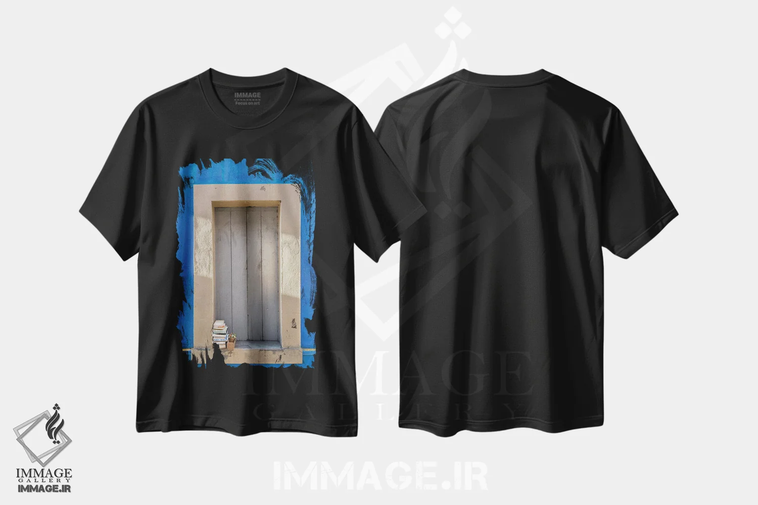 تیشرت مشکی طرح دار – تیشرت اروپایی ,رنگ پروانس اثر مارکو کارماسی immage.ir