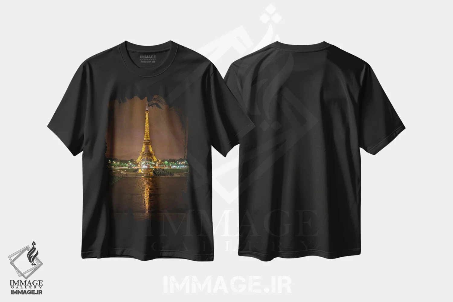 تیشرت مشکی طرح دار – تیشرت شهری ,انعکاس برج طلایی اثر مارکو کارماسی immage.ir