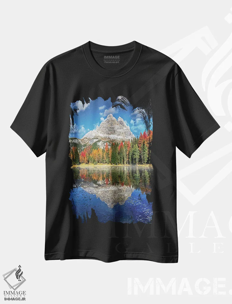 تیشرت مشکی طرح دار – تیشرت طبیعت ,تری چیمه لاوارِدو اثر مارکو کارماسی immage.ir