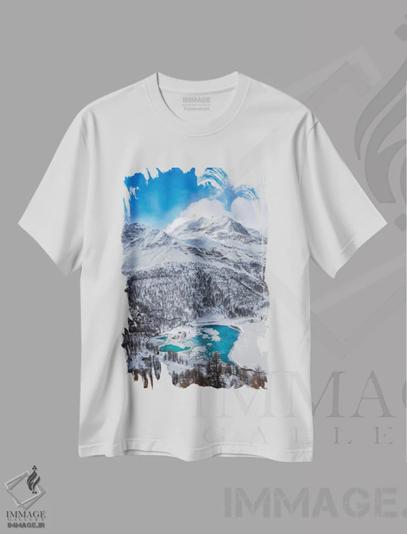 تیشرت سفید طرح دار – تیشرت طبیعت ,قلب یخ زده اثر مارکو کارماسی فروشگاه ایماژ