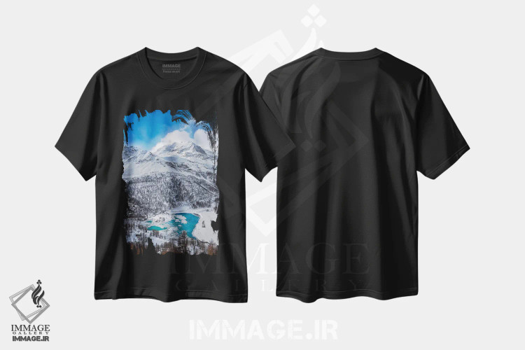 تیشرت مشکی طرح دار – تیشرت طبیعت ,قلب یخ زده اثر مارکو کارماسی immage.ir