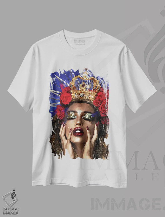 تیشرت سفید طرح دار – تیشرت زنانه ,باروک کیچ II اثر مارسیا آلک فروشگاه ایماژ