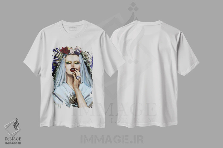تیشرت سفید طرح دار – تیشرت هنری زنانه ,باروک کیچ III اثر مارسیا آلک immage.ir
