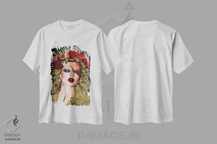 تیشرت سفید طرح دار – تیشرت هنری ,باروک کیچ IV اثر مارسیا آلک فروشگاه ایماژ