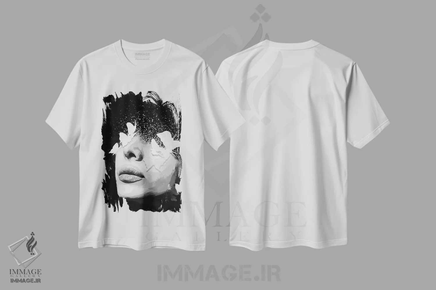 تیشرت سفید طرح دار – تیشرت گرافیکی ,انتزاعی VII اثر مارسیا آلک immage.ir