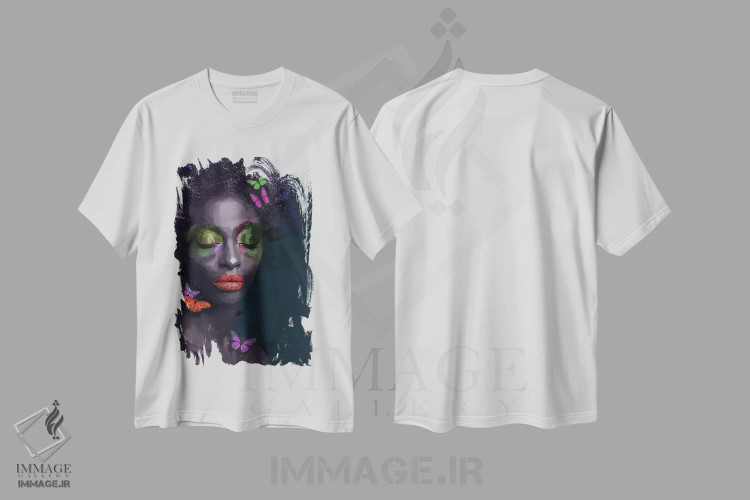 تیشرت سفید طرح دار – تیشرت هنری ,زیبایی سیاه IX اثر مارسیا آلک فروشگاه ایماژ