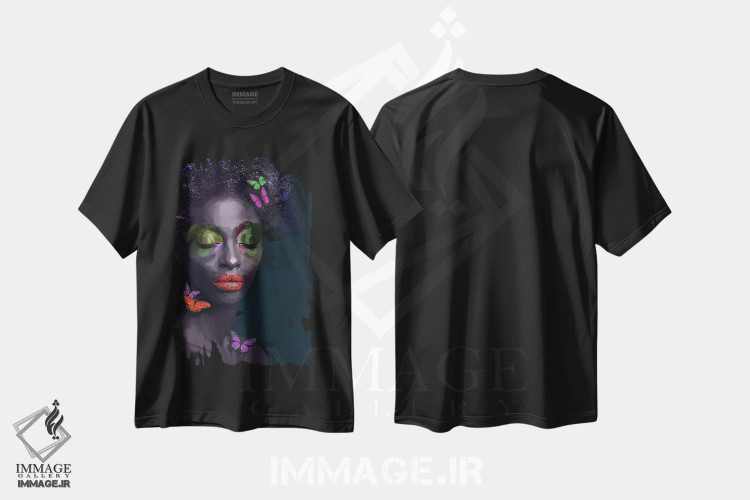 تیشرت مشکی طرح دار – تیشرت هنری ,زیبایی سیاه IX اثر مارسیا آلک immage.ir