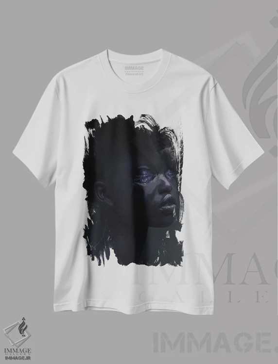 تیشرت سفید طرح دار – تیشرت هنری سیاه سفید ,زیبایی سیاه XVII اثر مارسیا آلک فروشگاه ایماژ