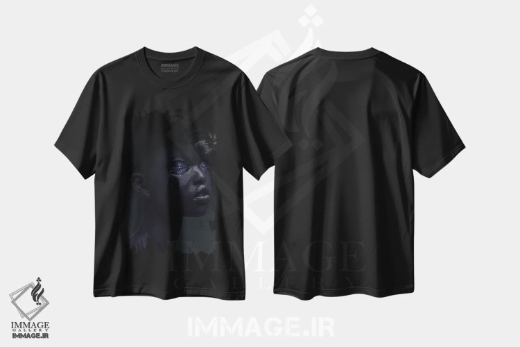 تیشرت مشکی طرح دار – تیشرت هنری سیاه سفید ,زیبایی سیاه XVII اثر مارسیا آلک immage.ir
