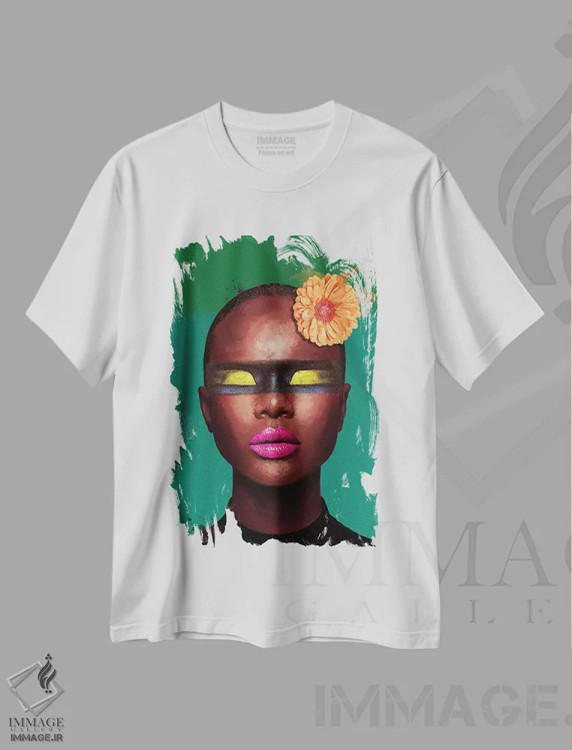 تیشرت سفید طرح دار – تیشرت هنری ,رنگ شماره II اثر مارسیا آلک immage.ir