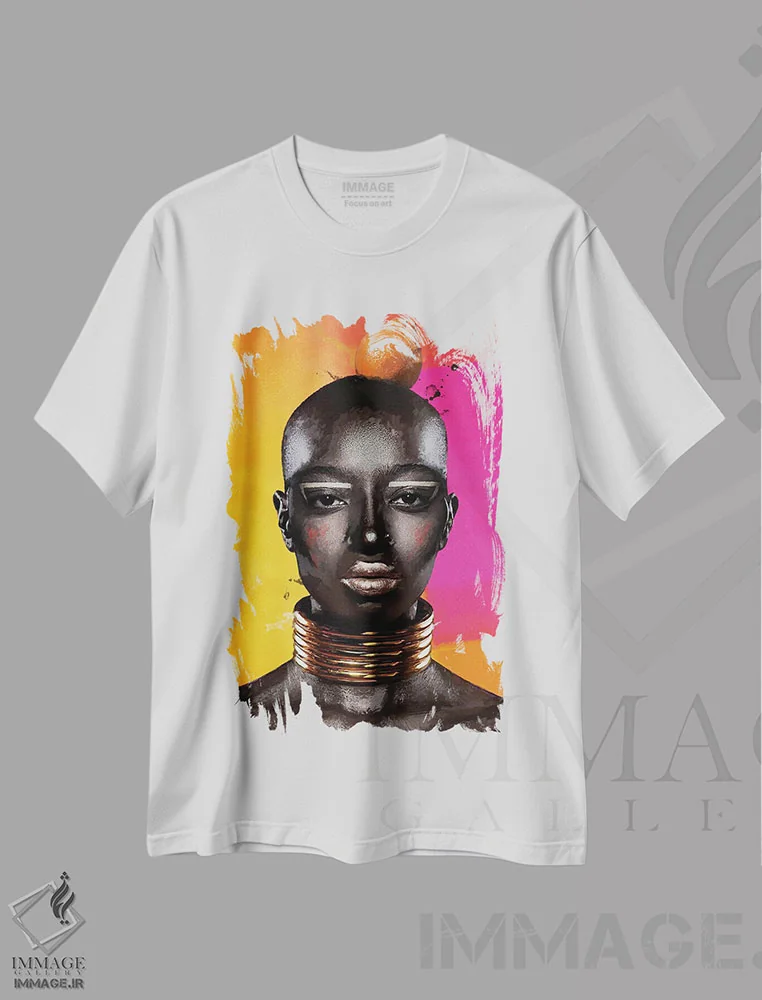 تیشرت سفید طرح دار – تیشرت فرهنگی ,رنگ شماره III اثر مارسیا آلک فروشگاه ایماژ