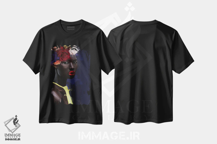 تیشرت مشکی طرح دار – تیشرت گلدار ,قومیت ها XXIII اثر مارسیا آلک فروشگاه ایماژ