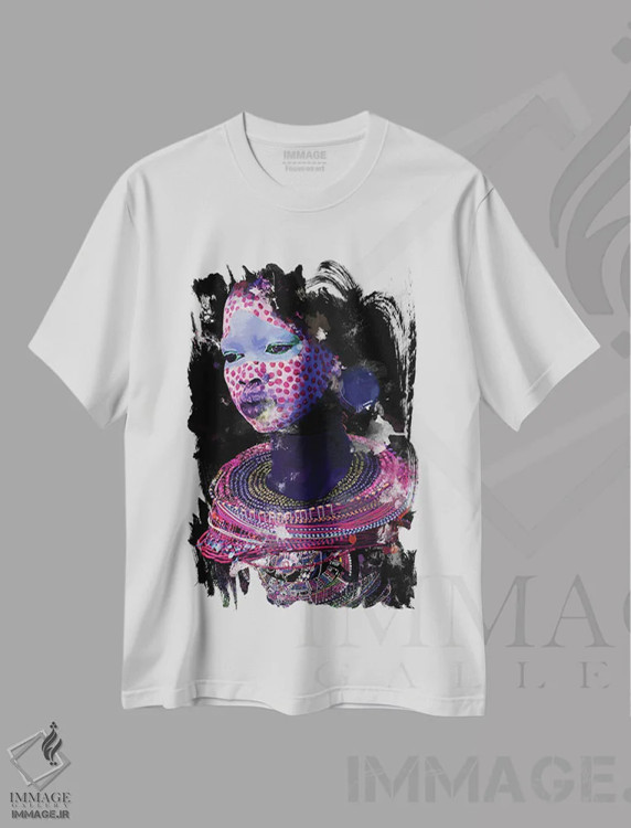 تیشرت سفید طرح دار – تیشرت هنری زنانه ,زیبایی اصیل XVI اثر مارسیا آلک فروشگاه ایماژ