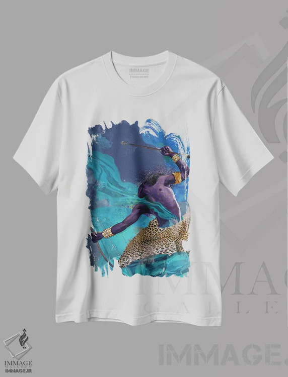 تیشرت سفید طرح دار – تیشرت آفریقایی ,زیبایی مقدس اثر مارسیا آلک immage.ir