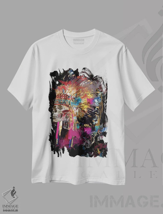 تیشرت سفید طرح دار – تیشرت فانتزی ,جمجمه III اثر مارسیا آلک فروشگاه ایماژ