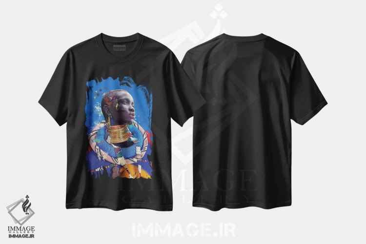 تیشرت مشکی طرح دار – تیشرت هنری ,قبیله ها XXVI اثر مارسیا آلک immage.ir