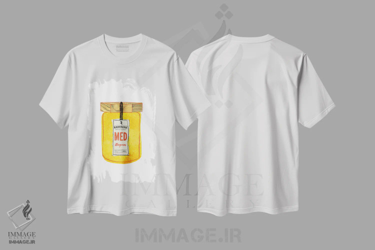 تیشرت سفید طرح دار – تیشرت خوراکی ,عسل کروات اثر مارتینا اسکات immage.ir