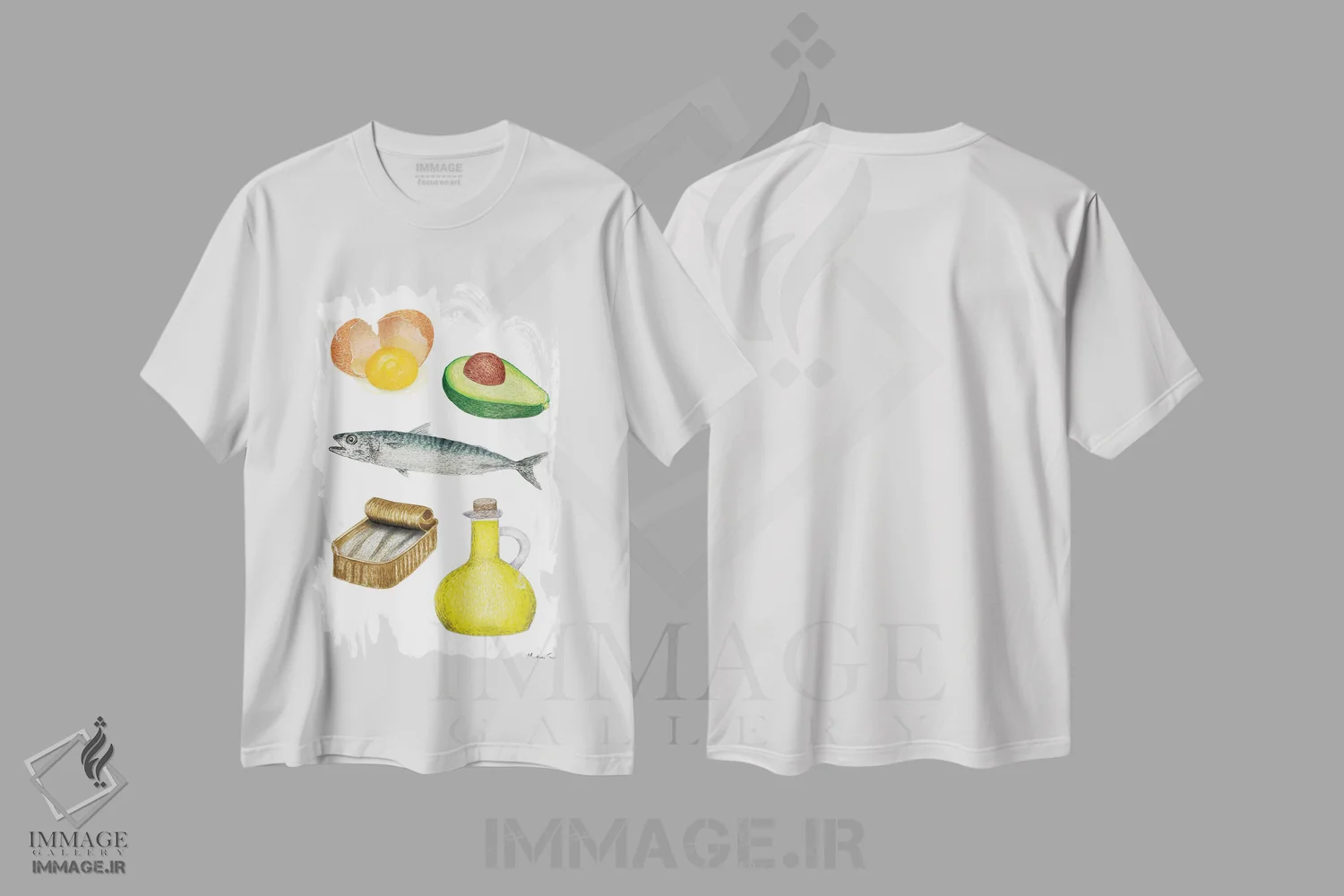 تیشرت سفید طرح دار – تیشرت خوراکی ,چربی های مفید اثر مارتینا اسکات immage.ir