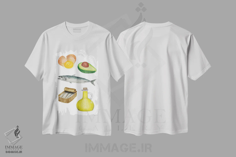 تیشرت سفید طرح دار – تیشرت خوراکی ,چربی های مفید اثر مارتینا اسکات immage.ir