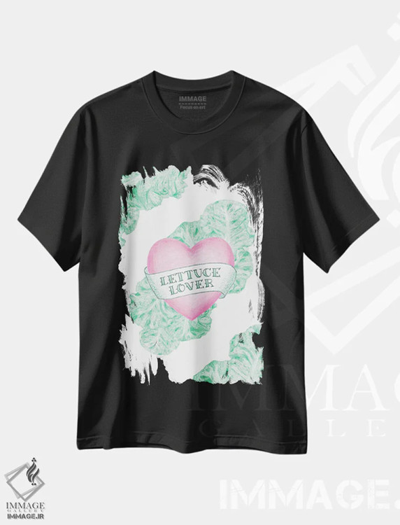 تیشرت مشکی طرح دار – تیشرت طنز ,عاشق کاهو اثر مارتینا اسکات فروشگاه ایماژ