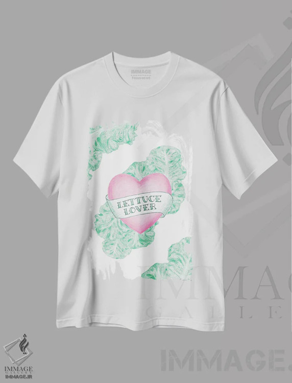 تیشرت سفید طرح دار – تیشرت طنز ,عاشق کاهو اثر مارتینا اسکات immage.ir