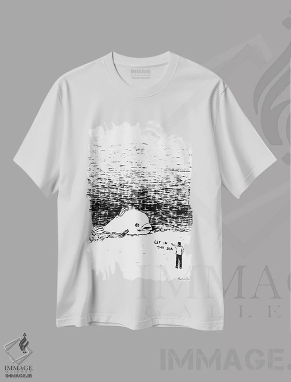 تیشرت سفید طرح دار – تیشرت فانتزی ,برو تو دریا اثر مارتینا اسکات immage.ir
