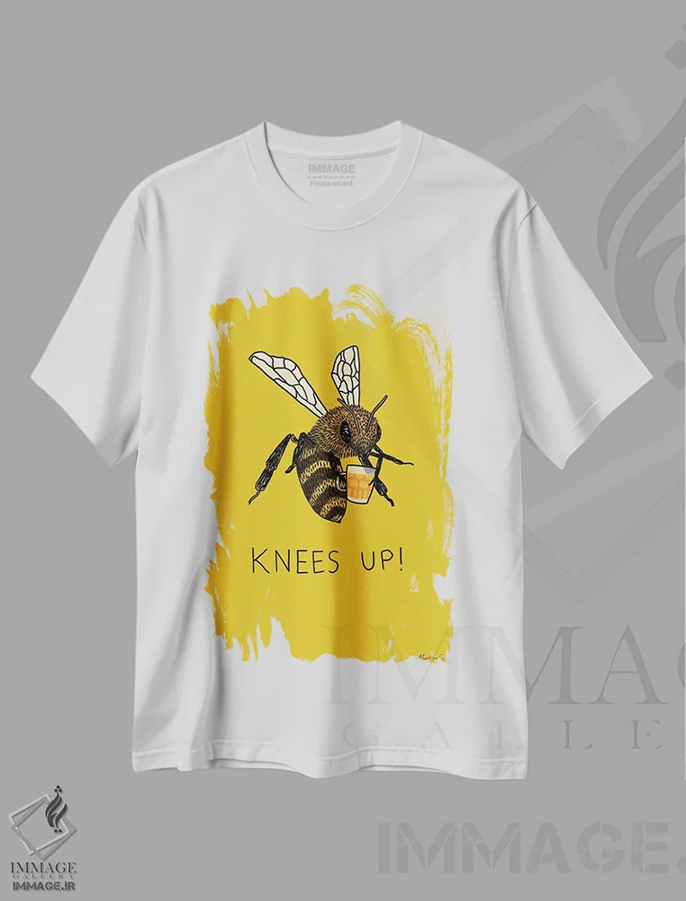 تیشرت سفید طرح دار – تیشرت طنز ,جشن زنبورها اثر مارتینا اسکات فروشگاه ایماژ