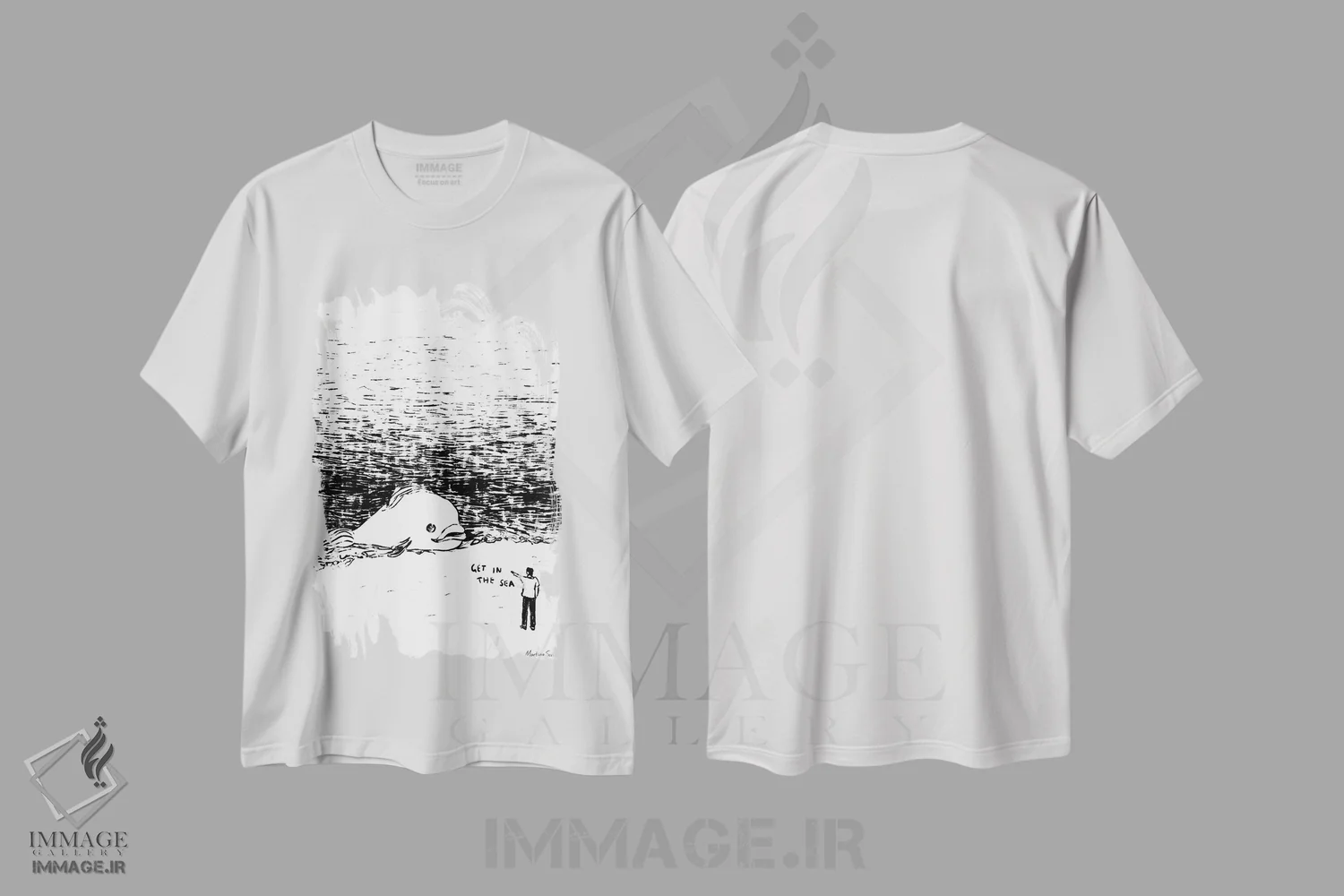 تیشرت سفید طرح دار – تیشرت فانتزی ,برو تو دریا اثر مارتینا اسکات immage.ir