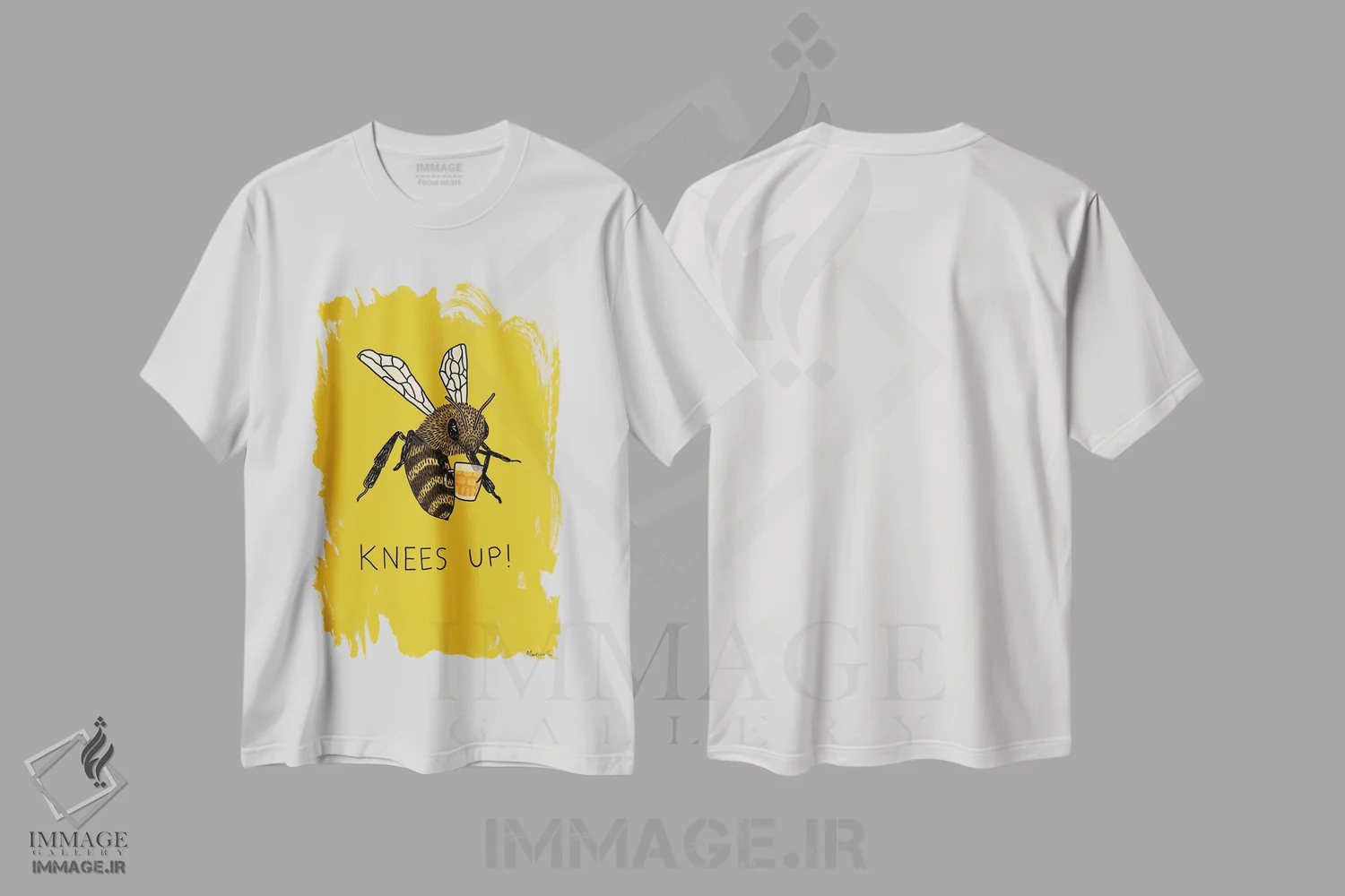 تیشرت سفید طرح دار – تیشرت طنز ,جشن زنبورها اثر مارتینا اسکات فروشگاه ایماژ