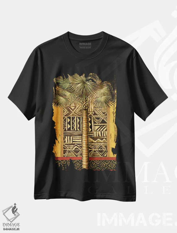 تیشرت مشکی طرح دار – تیشرت طبیعت ,غروب آفریقایی اثر آندره مازو فروشگاه ایماژ