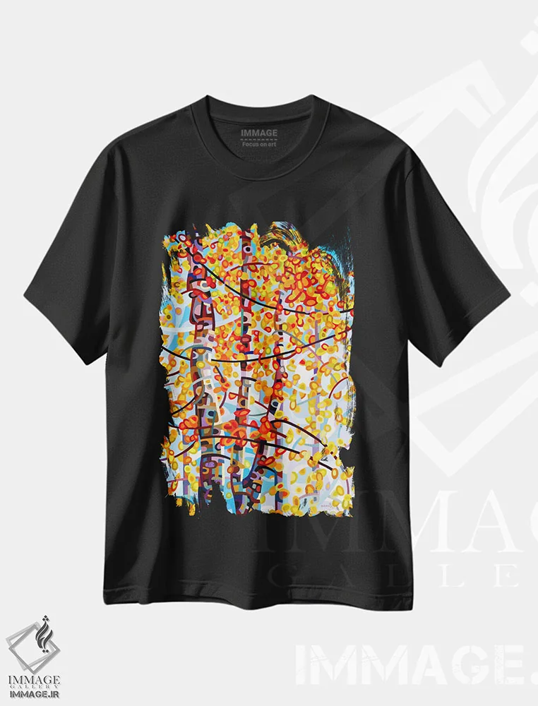 تیشرت مشکی طرح دار – تیشرت هنری ,مجموعه کامل اثر مندی بودان فروشگاه ایماژ