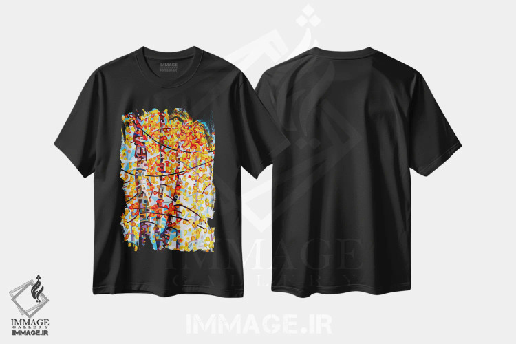 تیشرت مشکی طرح دار – تیشرت هنری ,مجموعه کامل اثر مندی بودان فروشگاه ایماژ