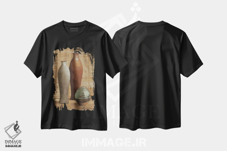 تیشرت مشکی طرح دار – تیشرت هنری ,ترکیب در فضای داخلی اثر آندره مازو immage.ir