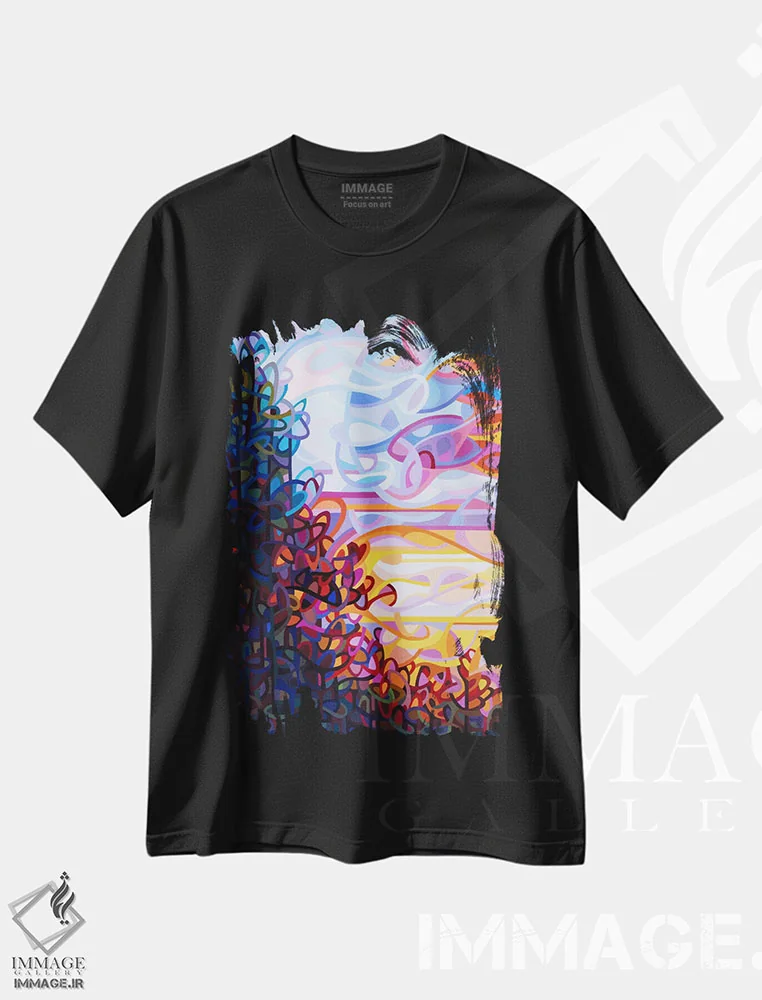 تیشرت مشکی طرح دار – تیشرت انتزاعی ,کرشندو اثر مندی بودان فروشگاه ایماژ