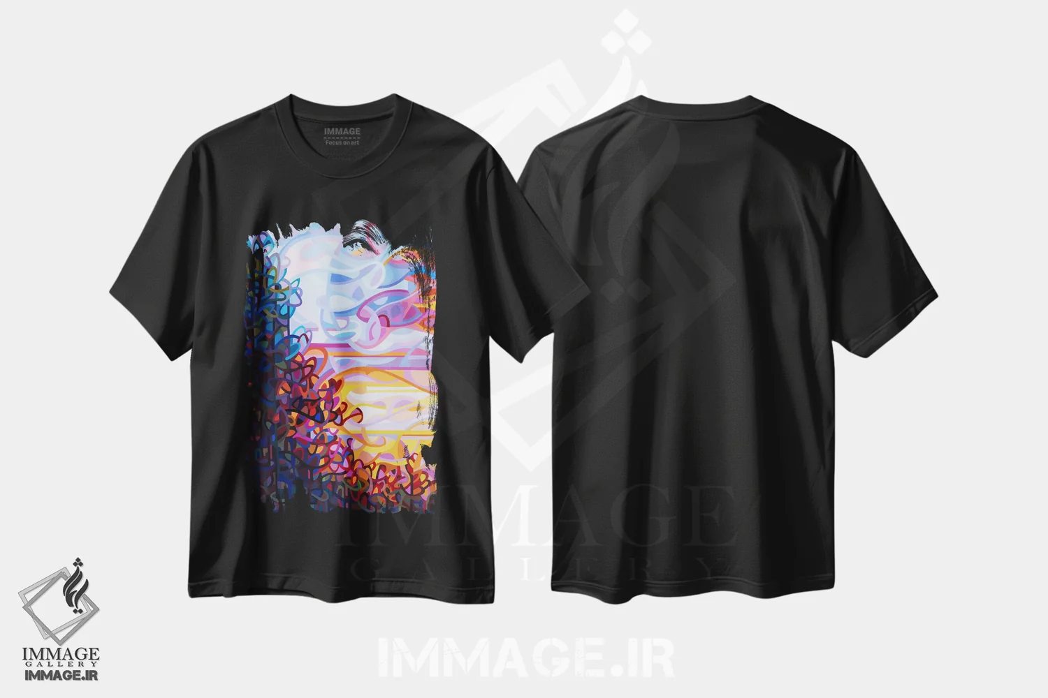 تیشرت مشکی طرح دار – تیشرت انتزاعی ,کرشندو اثر مندی بودان فروشگاه ایماژ