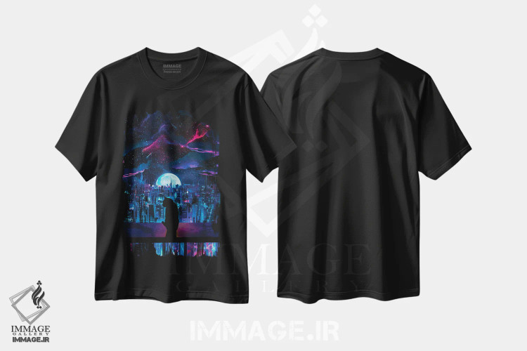 تیشرت مشکی طرح دار – تیشرت هنری ,آغازی نو اثر ماریشا بکر immage.ir