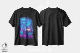 تیشرت مشکی طرح دار – تیشرت گیمینگ ,دشمن نئون اثر ماریشا بکر فروشگاه ایماژ
