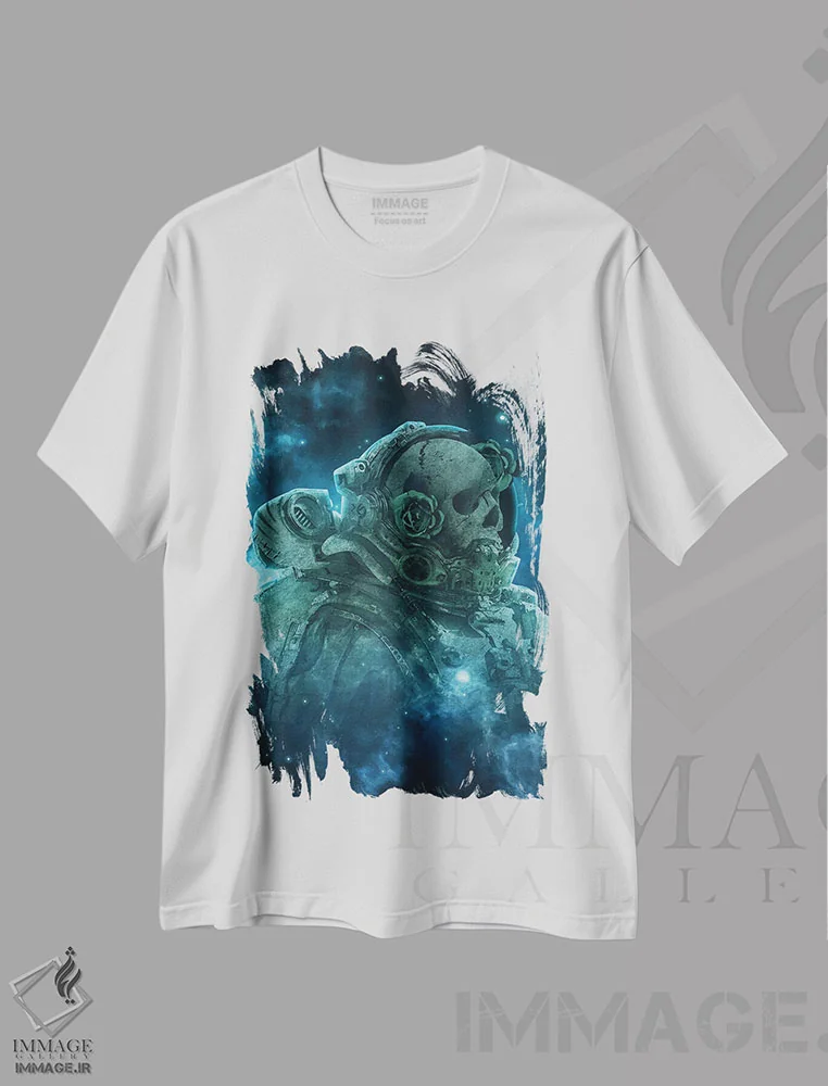 تیشرت سفید طرح دار – تیشرت فانتزی ,جمجمه مرگ اثر ماریشا بکر فروشگاه ایماژ
