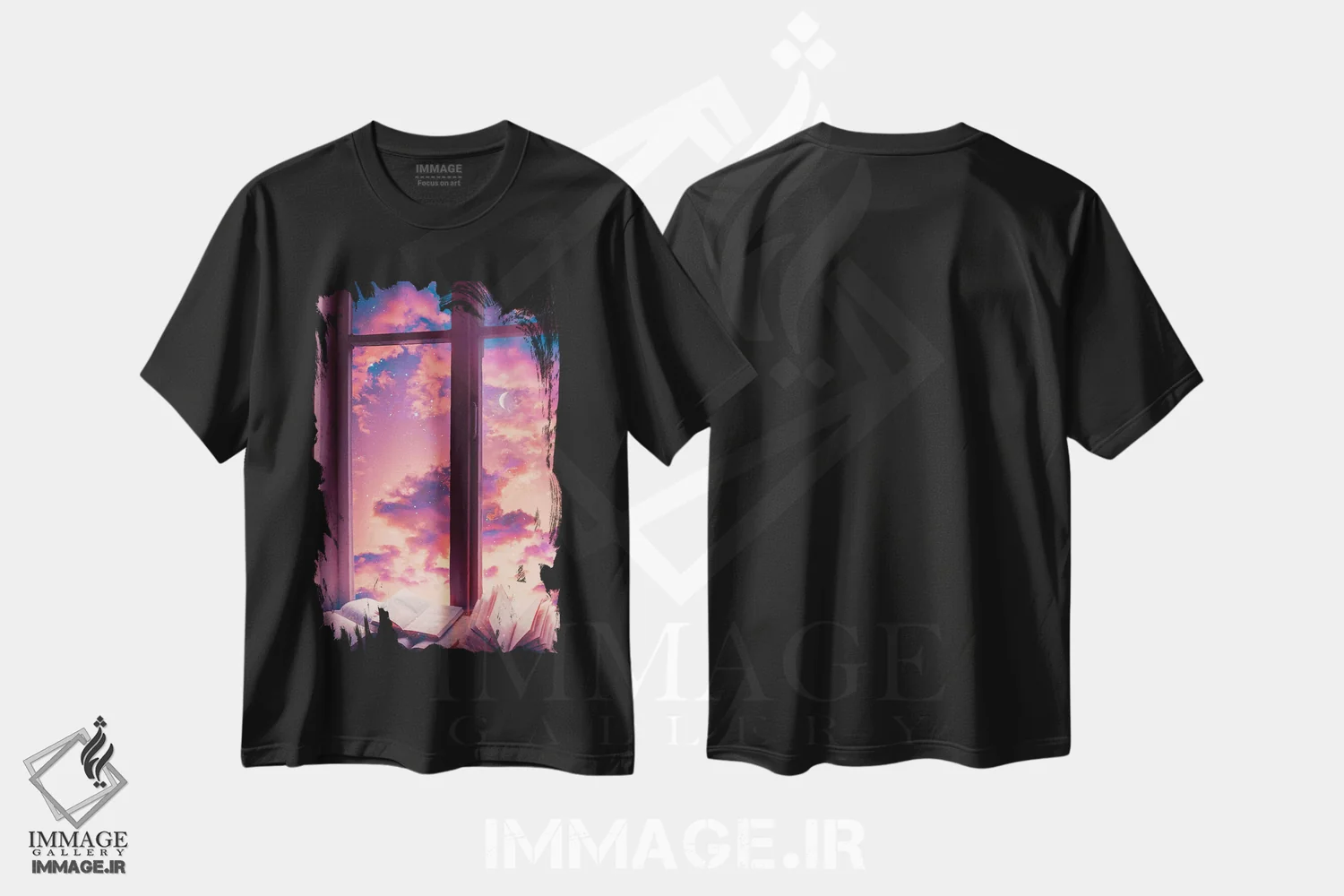 تیشرت مشکی طرح دار – تیشرت هنری ,رویاپرداز اثر ماریشا بکر فروشگاه ایماژ