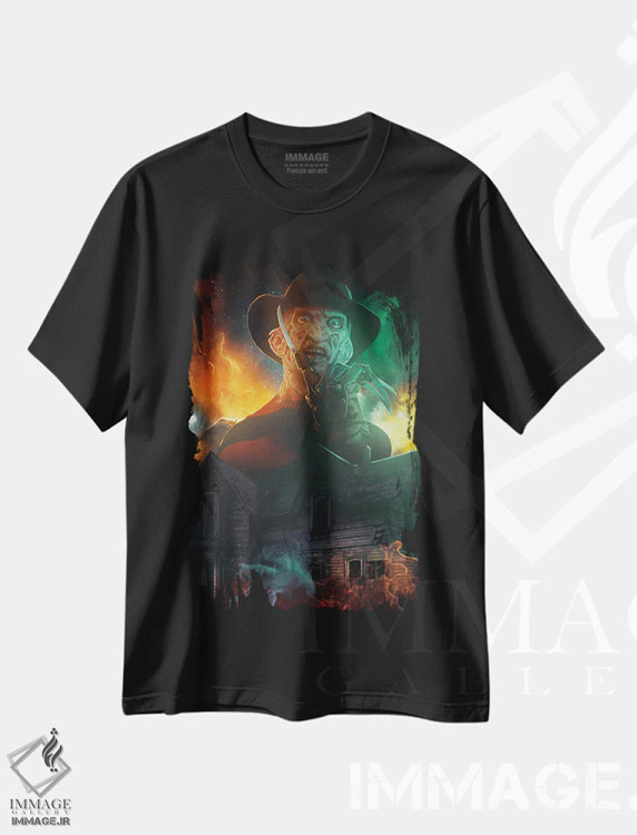 تیشرت مشکی طرح دار – تیشرت هالووین ,فردی کروگر اثر ماریشا بکر immage.ir