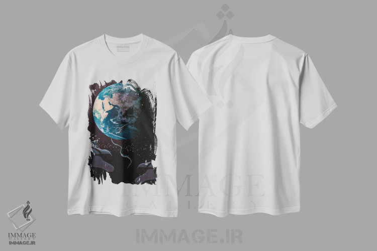 تیشرت سفید طرح دار – تیشرت علمی تخیلی ,جاذبه اثر ماریشا بکر فروشگاه ایماژ