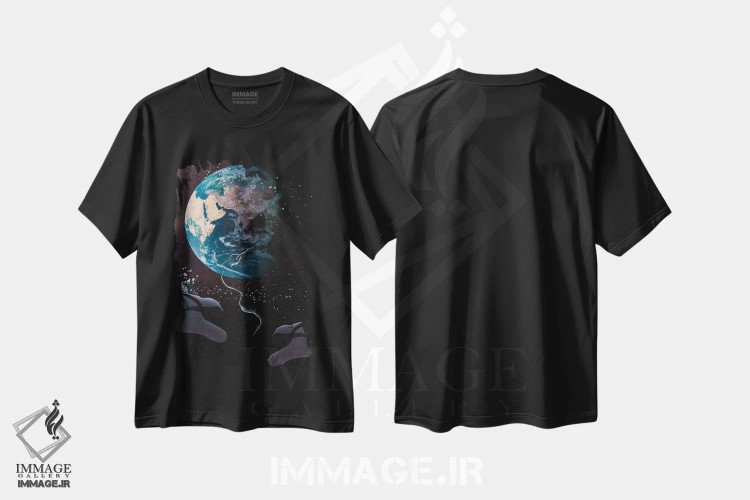 تیشرت مشکی طرح دار – تیشرت علمی تخیلی ,جاذبه اثر ماریشا بکر immage.ir
