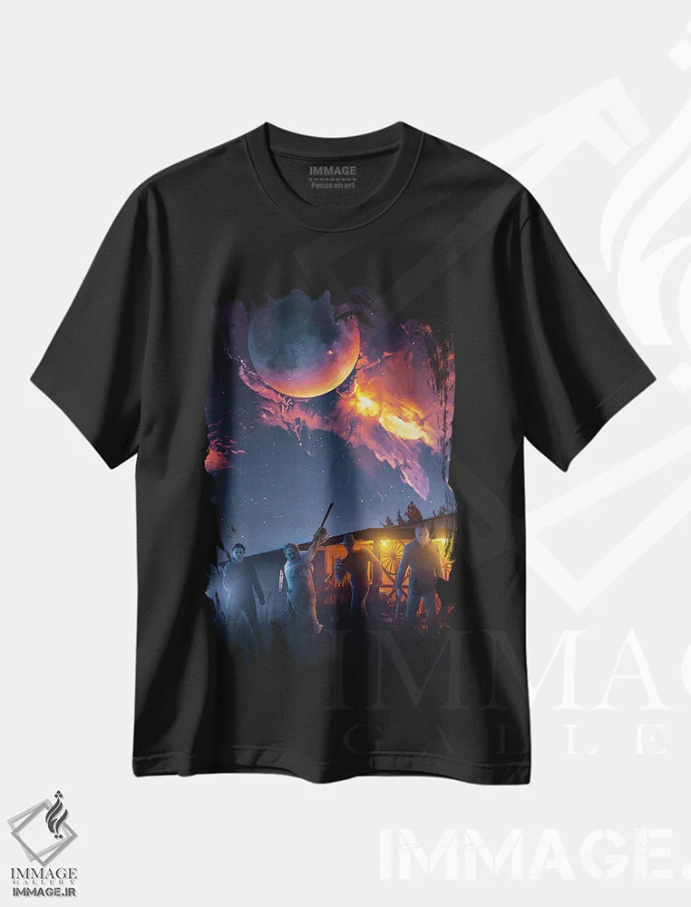تیشرت مشکی طرح دار – تیشرت هالووین ,طایفه وحشت اثر ماریشا بکر فروشگاه ایماژ