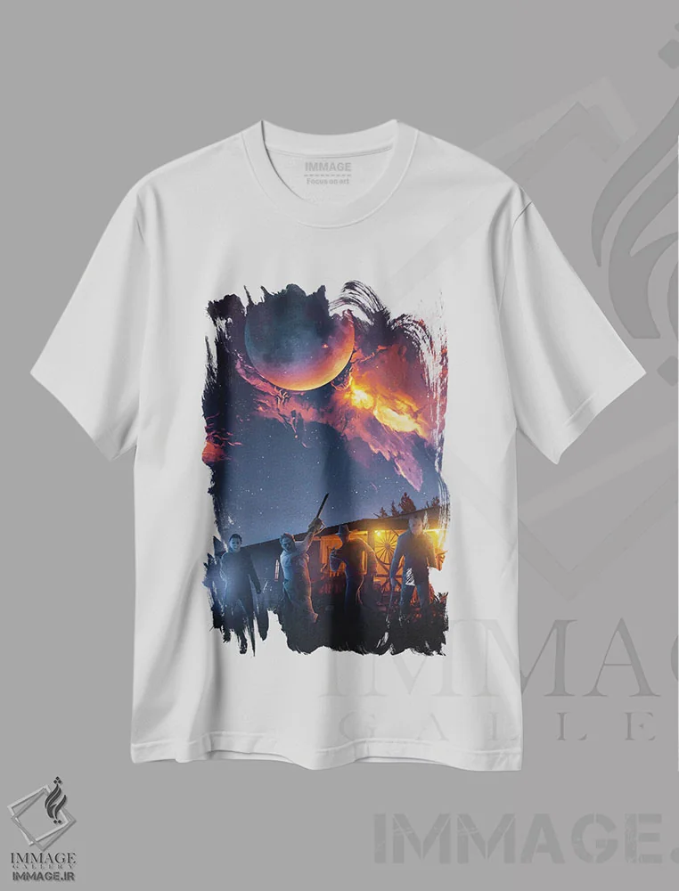 تیشرت سفید طرح دار – تیشرت هالووین ,طایفه وحشت اثر ماریشا بکر immage.ir